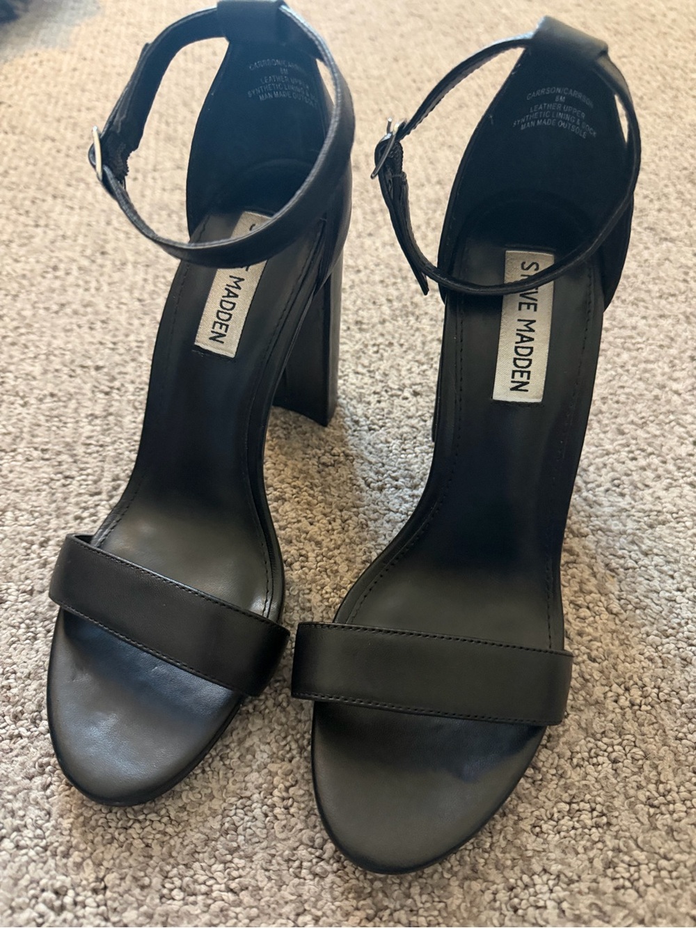 Steve Madden Black Strappy Block Heels